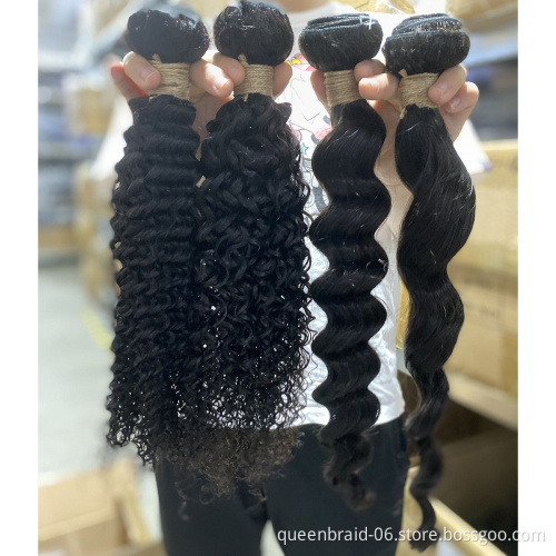 Brazilian Deep Wave Virgin Human Hair Bundles Wet and Wavy Curly Hair Bundles Weave Hair Human Bundles